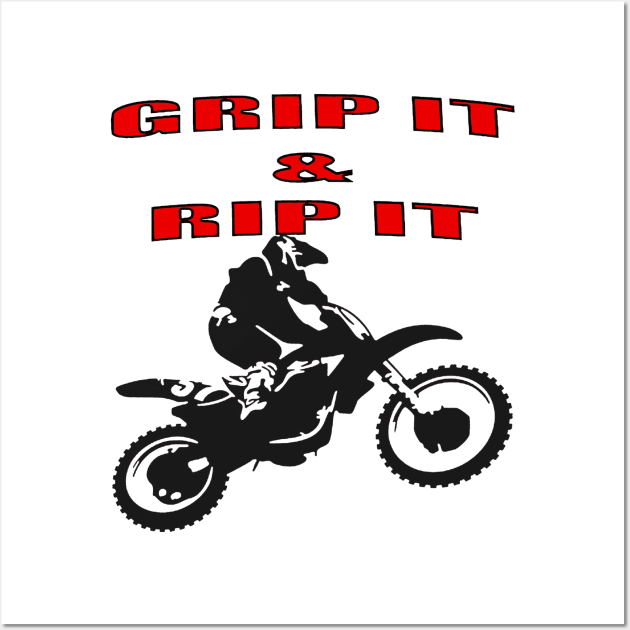 Grip It and Rip It Dirt Bike Racer Wall Art by taiche